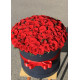 101 червона троянда у капелюшної коробці