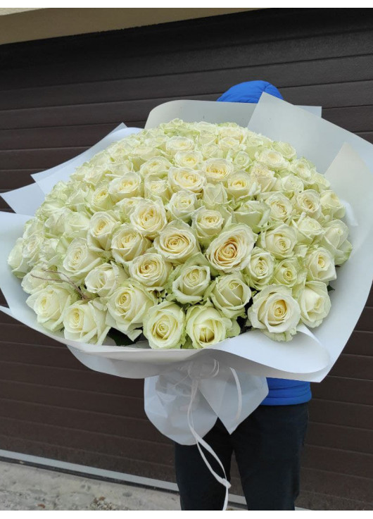 101 біла троянда "Класика"