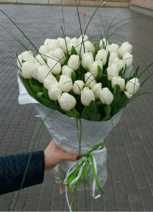 Букет  iз  51 білих тюльпанів