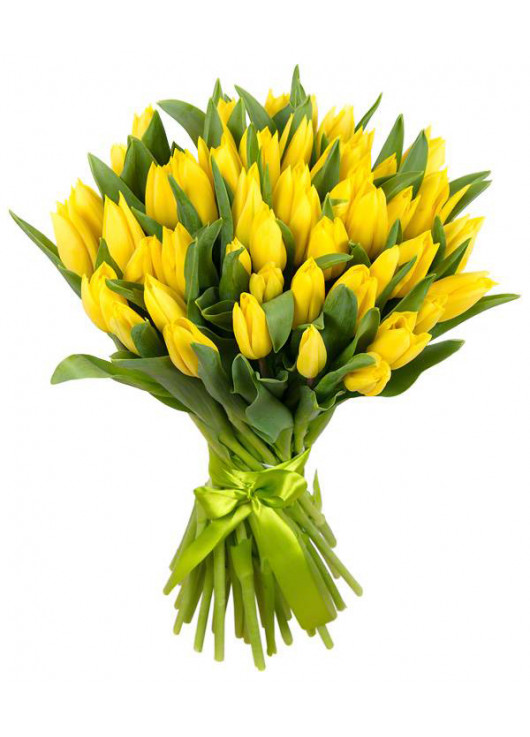 Букет  iз  51 жовтих тюльпанів