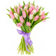 Букет білих та рожевих тюльпанів