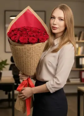 Крутий букет 25 троянд 