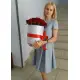 51 червона троянда у капелюшної коробці