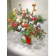 Новорічна коробка Happy New Year з квітами та ялинками Новорічна коробка Happy New Year з квітами та ялинками