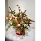 Новорічна коробка Happy New Year з квітами та ялинками Новорічна коробка Happy New Year з квітами та ялинками