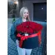 101 червона троянда у капелюшної коробці