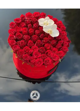 Орхідея та 101 троянда у коробці