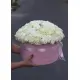 101 біла троянда в капелюшній коробці