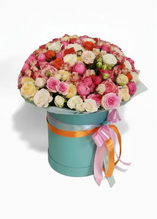 Мікс кущових троянд в коробці XL — 25-31 гілка