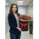 25 червоних тюльпанів у коробці (імпорт, Нідерланди)