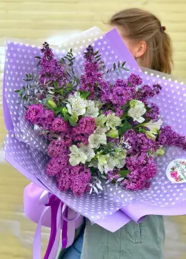 Мікс букет бузків та альстромерії