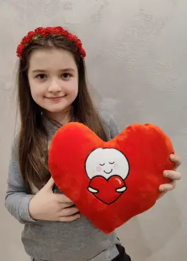 Подушка серце з чоловічком 25 см