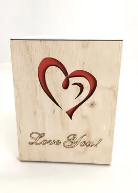 Листівка з дерева "Love you" ексклюзив #001