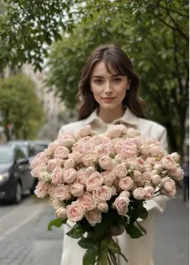 Кремовий кущ троянда Summer rose Dnipro