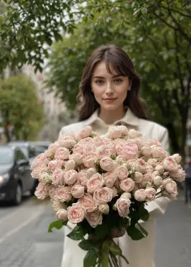 Кремовий кущ троянда Summer rose Dnipro