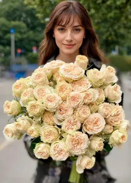 Кремовий кущ троянда Summer rose Dnipro