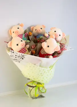 Букет з іграшок "Хрюшки"
