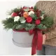 Новорічна коробка Happy New Year з квітами та ялинками