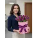 25 фіолетових тюльпанів у коробці (імпорт, Нідерланди)