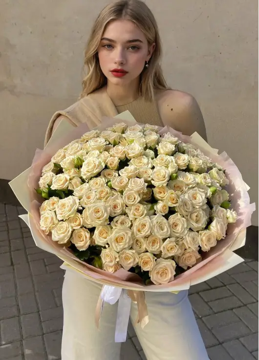Кущова кремова троянда Днепр Кущова кремова троянда Днепр